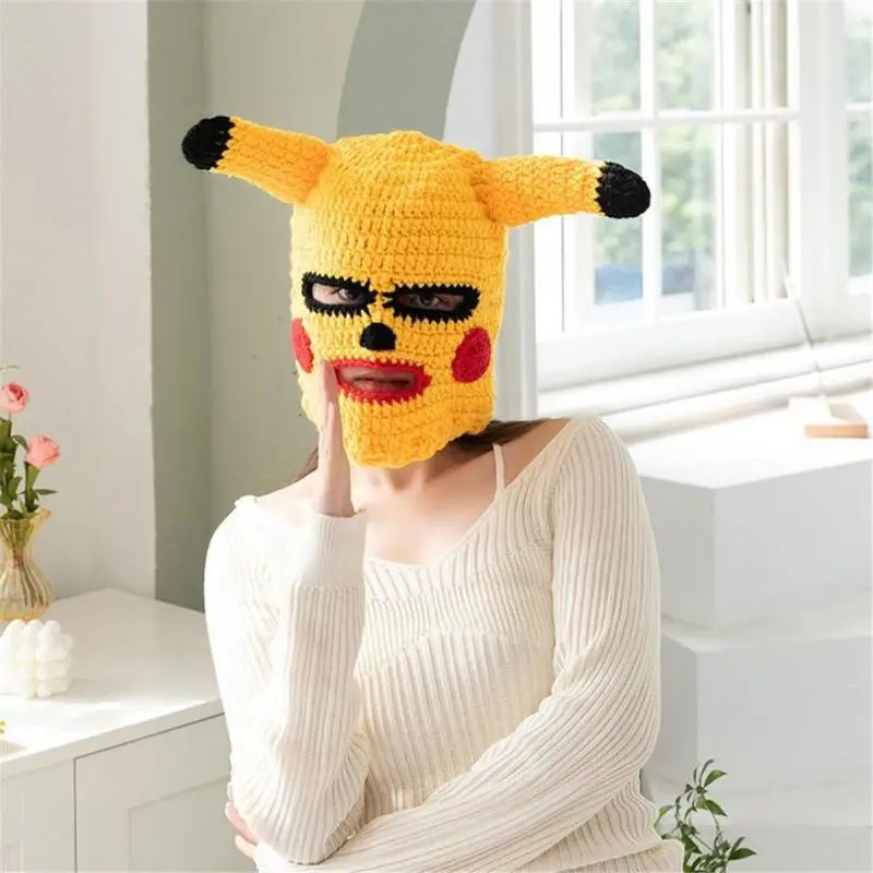pikachu mask andlitsmaska með eyrum