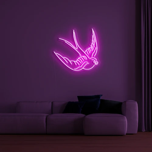 3D LED neon lógó á vegg - dúfa