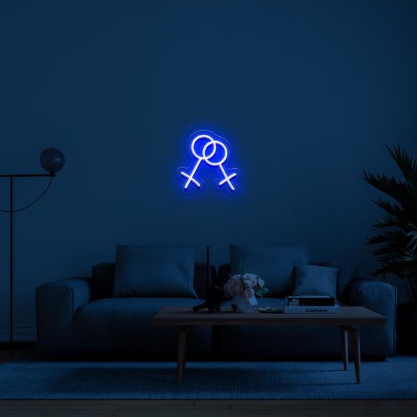 3D neon ljós LED skilti - kona og kona