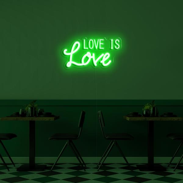 3D neon LED lógó á vegg - Love is Love með stærð 50 cm