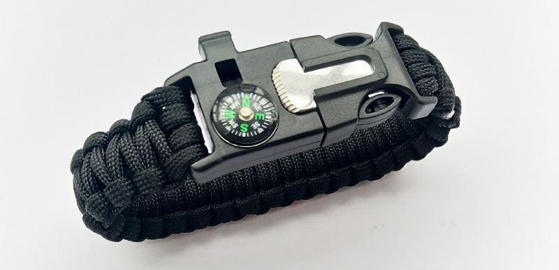 paracord armband með reipi og áttavita