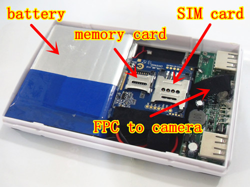 GSM rafbankar með myndavél á micro SIM korti