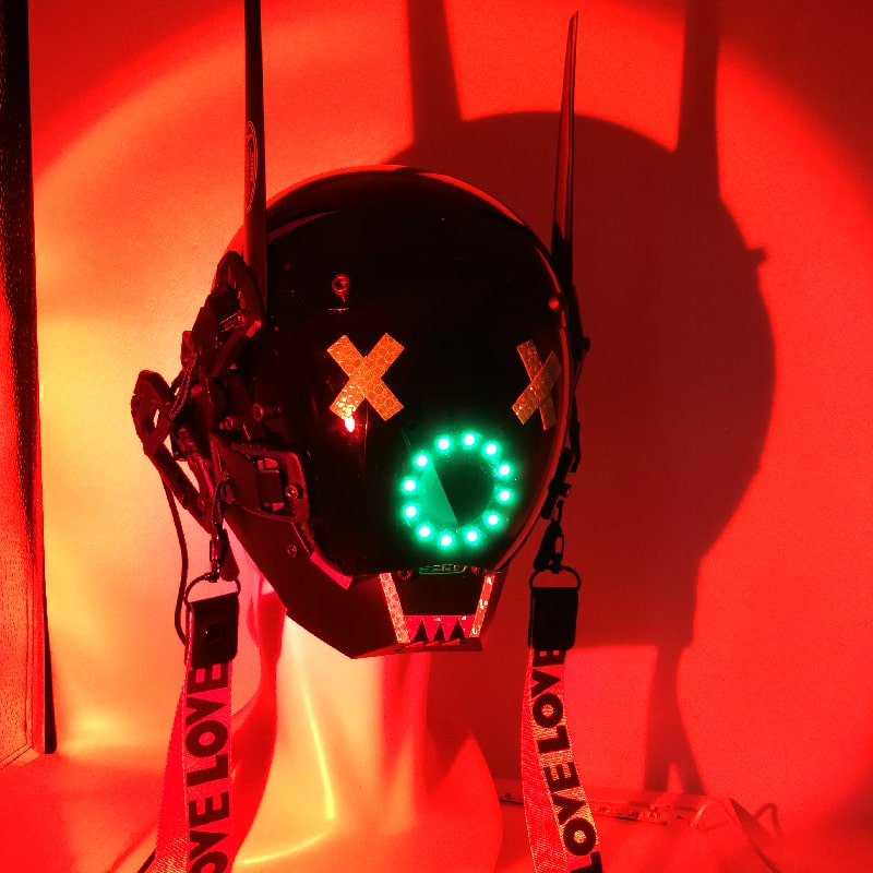 Luminous Cyberpunk LED grímu hjálm